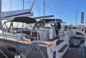 Bj Marine&#039;s James Kirwan onboard the Oceanis 51.1 on show at Beneteau&#039;s stand at the Southampton Boat Show
