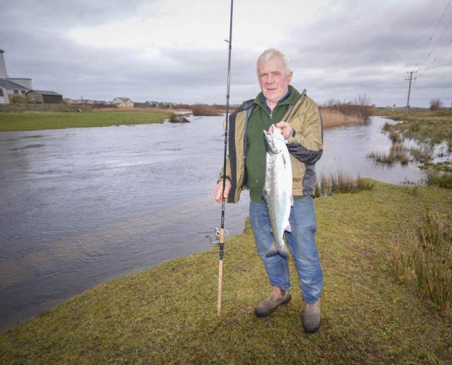 Bill Likely with his prized catch at the Drowes Fishery in Co Leitrim