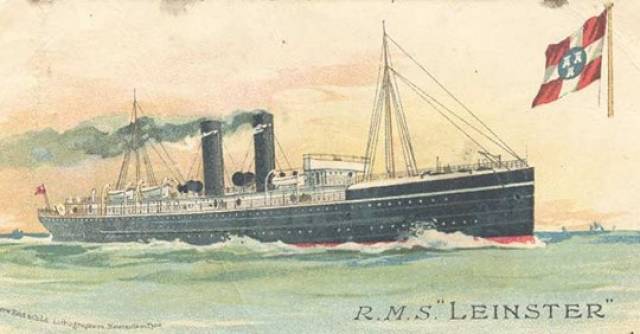 RMS Leinster: Centenary events to mark the tragedy of the Irish Sea 'mail-boat' in 1918 (continue next month) notably on 10 October, when 100 years ago the ship was sunk by a German U-Boat with a major loss of life. 