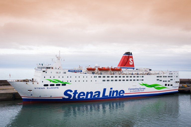 Sailings on the Rosslare-Fishguard route to resume on Saturday ahead of the lifting of travel restrictions to the Republic. Above Afloat adds is the route's ferry, Stena Europe (currently under repair) as previously seen at the Co. Wexford ferryport. 