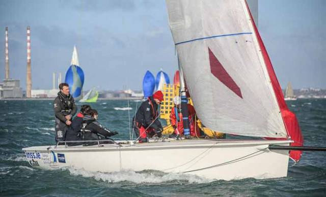 The INSS's Kenny Rumball (seen here competing with sailing school students at the DBSC Spring Chicken Series) will be part of a Viking Invasion at Dun Laoghaire Harbour on August 20th
