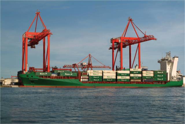 Elbetrader, one of ICG's containerships that operates for division EUCON on feeder services to and from Ireland to continental Europe