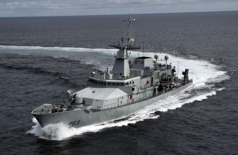 The (German) boat was detained by the LÉ William Butler Yeats offshore of Donegal. Afloat adds the 'P63' is the third of a quartet of P60 /Playwright OPV vessels built in the UK. 