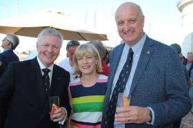 From left to right RIYC Commodore Joe Costello, Denise Rigney and Pat Rigney (RIYC Regatta sponsors and owners of Drumshambo Gunpowder Irish Gin) which is distilled in the shed distillery in Leitrim