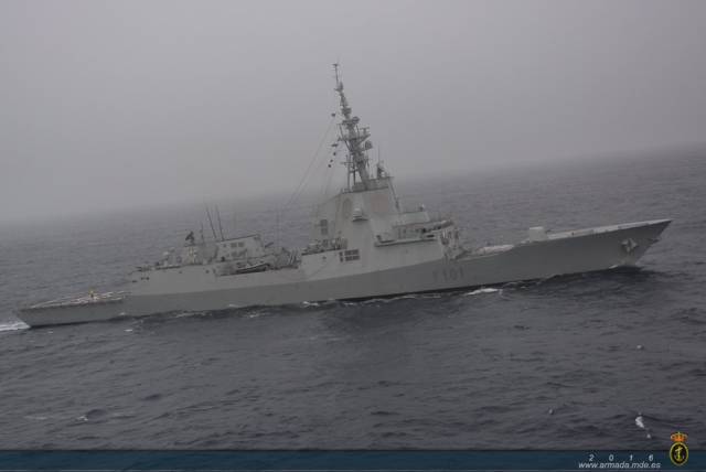 The “Álvaro de Bazán” class frigate belongs to the 31st Escort Squadron based in Ferrol, Corunna in north-west Spain. 