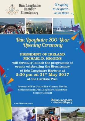 President Officiates Dun Laoghaire Harbour Bicentenary This Wednesday