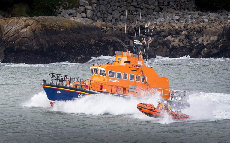 Dun Laoghaire Harbour RNLI lifeboats assisted the jetskis