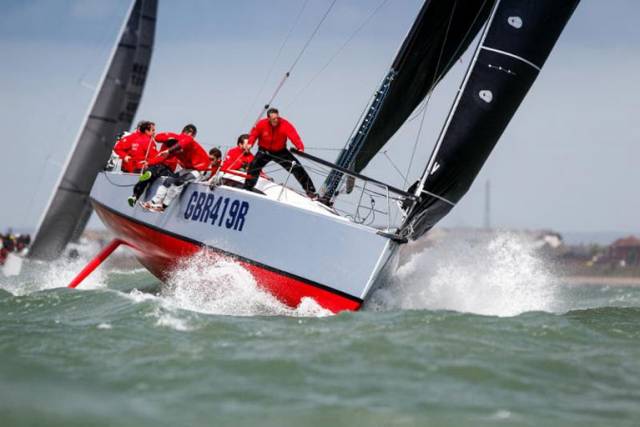 Scoring three bullets on the first day of racing in the IRC National Championship, Ed Fishwick's Sun Fast 3600 was star performer