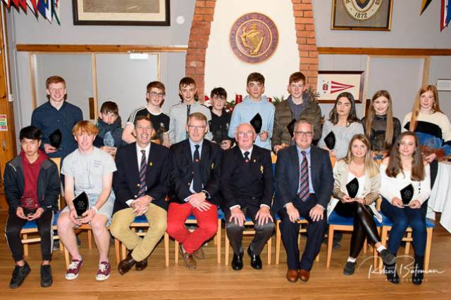 Laser and Toppers winners with Class Captains Diarmuid Lynch, Clayton Kohl, Admiral Pat Farnan and Rear Admiral dinghies Brian Jones. Scroll down for more photos
