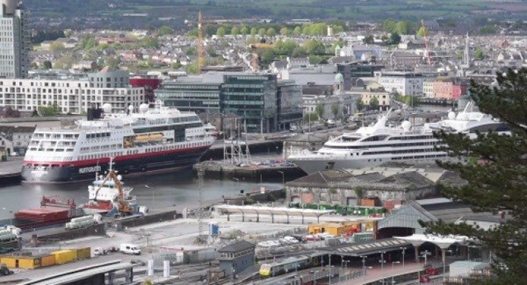 Cruise ships to arrive into Cork Harbour despite Covid-19 fears. Above AFLOAT adds only small cruise ships can berth above in Cork city-centre, on the left along the South Quays (or Jetties) and on the right at Custom House Quay, North