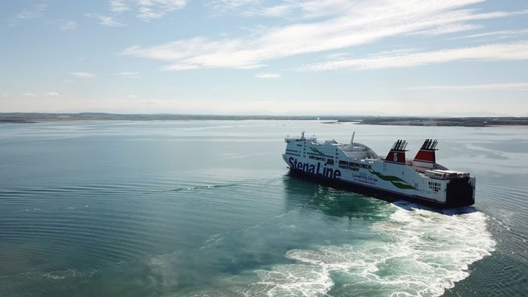 As expected the ferry group's finances have been hit but second quarter shows signs of recovery. Above Stena Adventurer swings off the Port of Holyhead in north Wales