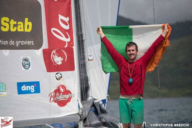 Top five for Tom Dolan in the Mini Transat. It took 15 days, 1 hour, 49 minutes, 10 seconds and an average speed of 8,13 knots for the County Meath sailor to make the crossing