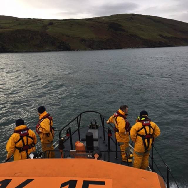 Red Bay lifeboat volunteers searching off the Antrim coast on Sunday 18 December