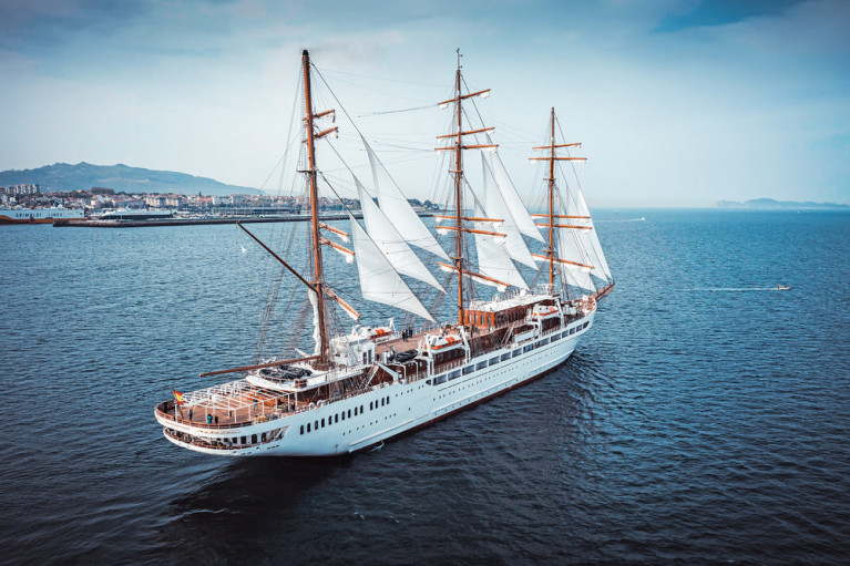 New cruise tallship, Sea Cloud Spirit is to be christened in a naming ceremony by a member of the Spanish royal family next month using blessed pilgrimage champagne from Santiago de Compostela. The building of a three-mast full-rigged ship with traditional rigging in the 21st century may seem a little unusual but for operator, Sea Cloud Cruises, it is a commitment to true passion for sailing. The vessel's fine lines includes an entire deck with balcony cabins, an exclusive wellness and SPA area, a fitness room with sea view, a bistro on deck as an evening alternative to fine dining in the restaurant. 