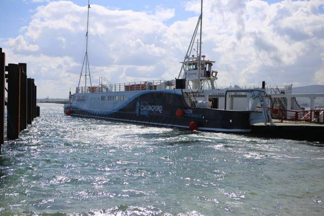 Gabrielle Aisling, the 44 vehicle ferry that is to operate the new Carlinford Lough service