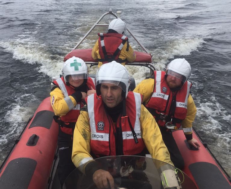 Corrib Mask Search &amp; Rescue volunteers on a training day on Lough Corrib