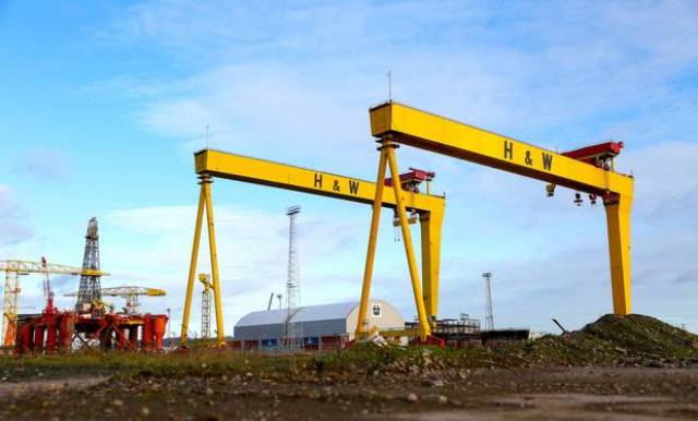 The famous yellow cranes of Harland & Wolff