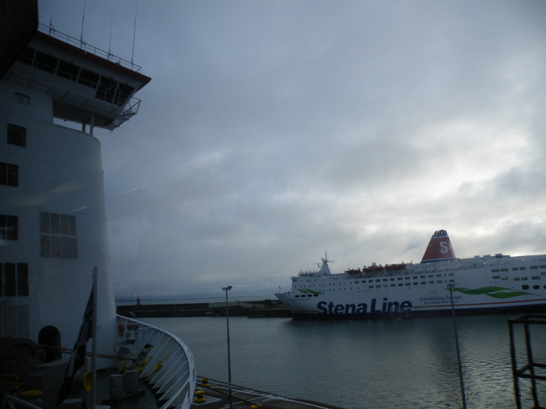 According to NorthWalesLive, operator of the Rosslare-Fishguard route Stena said &quot;So far this year passenger volumes are down -80% and freight volumes are down -50% year-on-year.&quot; The route&#039;s ferry, Stena Europe (above) is to transfer to Dublin-Holyhead albeit on a temporary basis to cover annual overhaul dry-dock of fleetmates.  AFLOAT adds the absence of sailings for a week sees only Irish Ferries operate Isle of Inishmore (left) on the Rosslare-Pembroke link with Milford Haven, south Wales.   