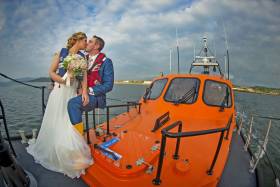 Helen McFarland with her husband, Lough Swilly lifeboat crewman Francy Burns