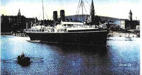 RMS Leinster was torpedoed by a German submarine not long after it had left Kingstown (Dún Laoghaire) harbour on its way to Holyhead