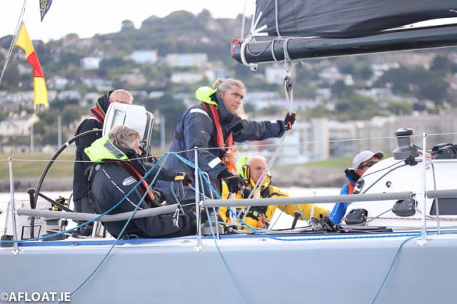 The National Yacht Club's Willie Despard (standing with mainsheet) joins Andrew Hall's J121 JackHammer crew for the Middle Sea Race this Saturday