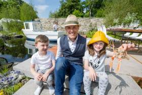 Georgie Stephens (5), garden designer Andrew Christopher Dunne and Louise Stephens (8) are pictured at the Sustainable Seafood Garden supported by Bord Iascaigh Mhara (BIM) at this year’s Bloom in the Park