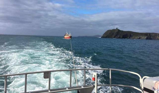 The 19 metre fishing vessel experienced difficulty off the Bull Rock on the Beara peninsula in West Cork