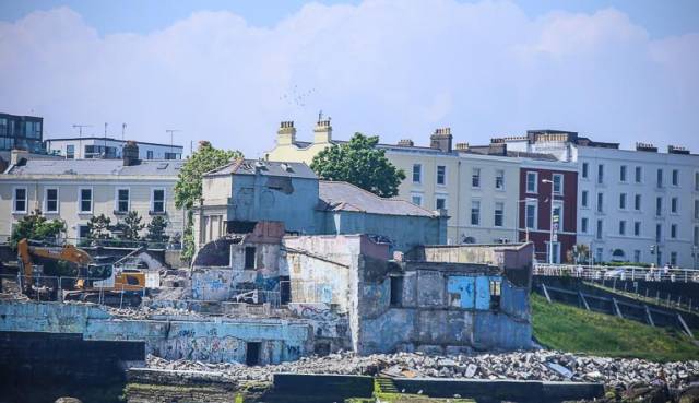 Demolition work at the old Dun Laoghaire Baths site has commenced
