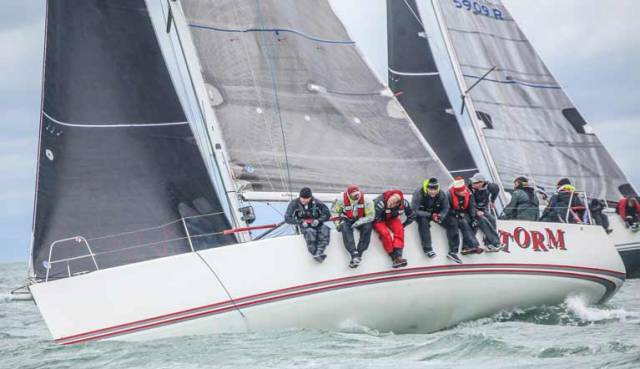 Pat and David Kelly's Storm from Howth Yacht Club has started a successful defence of it's J109 title at Dun Laoghaire
