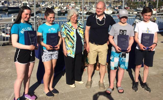 Optimist Winners with Mary Wilkes at Howth Yacht Club