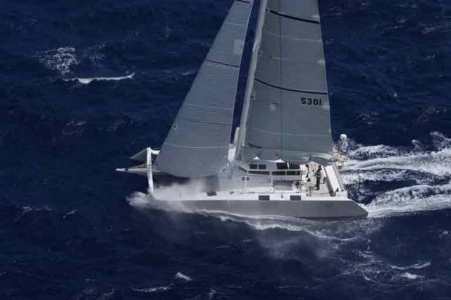 Greg Slyngstad's Bieker 53, Fujin (USA) at the start of the RORC Caribbean 600