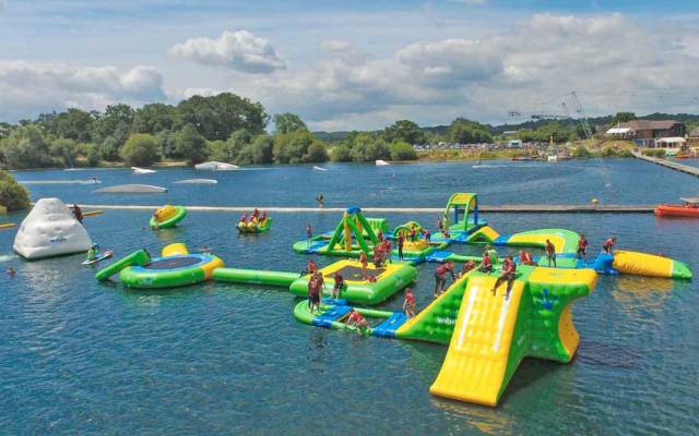 An inflatable aqua park similar to this one in England’s New Forest could pop up in Dun Laoghaire’s Coal Harbour this year