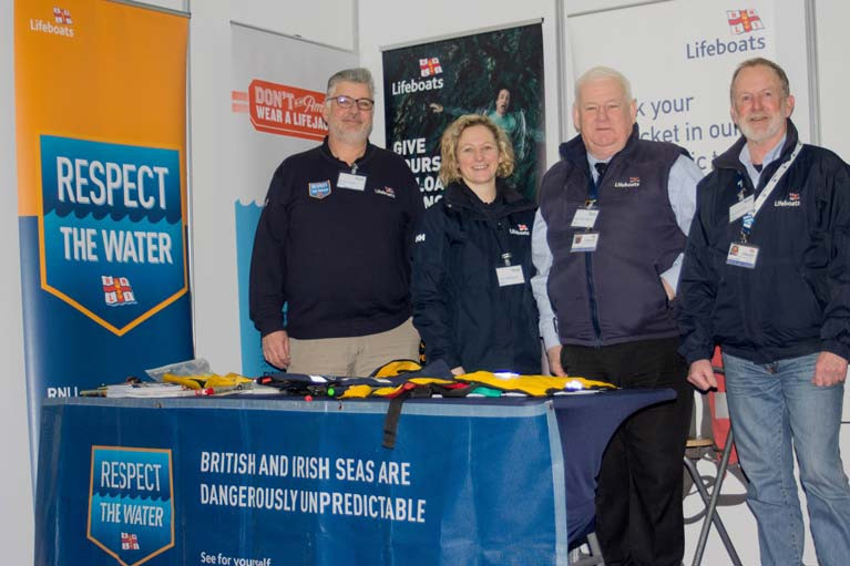 The Howth RNLI Community Safety Team promote water safety at the Ireland Angling 2020 exhibition in Swords