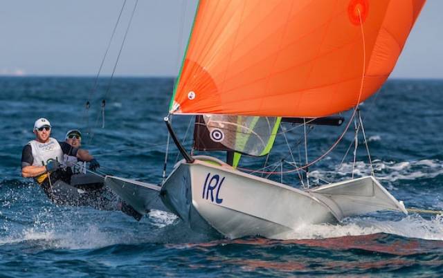 Ireland's 49er Skiff pair Ryan Seaton and Matt McGovern from Ballyholme Yacht Club in Northern Ireland are seventh in Rio after nine races sailed
