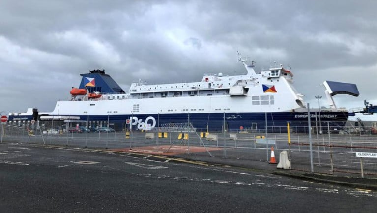  The P&amp;O Ferries ropax European Causeway, held in the Port of Larne, 