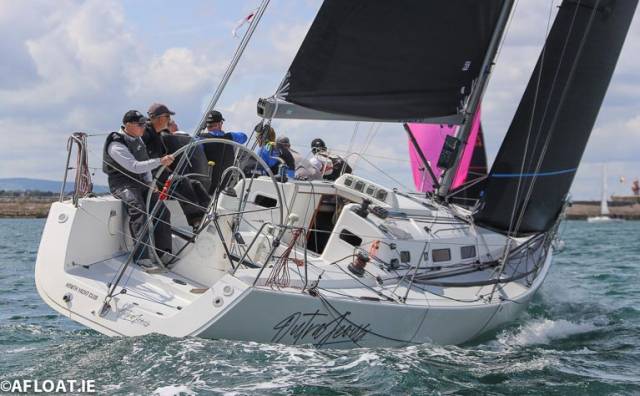 Class One leader at Volvo Dun Laoghaire Regatta is Howth J/109 Outrajeous