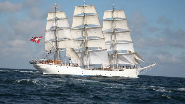 Norwegian tallship, Christian Radich is to remain in Cork for a private visit along the city quays