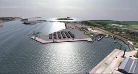 A 2015 artists Impression of How the Port of Cork&#039;s new container terminal will look once complete