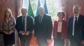 Minister Creed today [3rd May] met his French counterpart Stephane Travert, in Paris. Pictured along with Ministers Creed and Travert (centre) are Patricia O&#039;Brien (left), Irish Ambassador to France, Catherine Geslain-LanÈele, Director General in Ministry for Agriculture, France and Aidan O&#039;Driscoll, Secretary General, DAFM