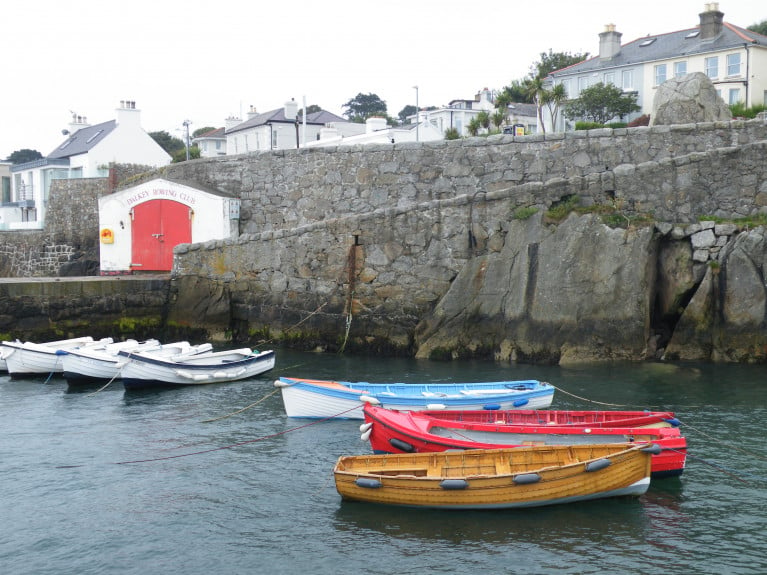 The passenger ferryboat service to Dalkey Island in south Dublin Bay is not operating following the partial collapse of the cliff within Coliemore Harbour resulting in the closure of the harbour&#039; s access walkway path to the ferry-pier and the Dalkey Rowing Club boathouse (also above) due to health and safety grounds. On the right can be seen the gap where a large rock became dislodged, dropped directly into the water below. 