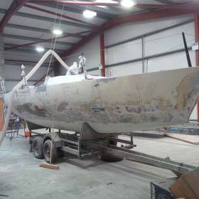 Checkmate XVIII – the old Emiliano Zapata, ex Dick Dastardly, ex French Beret, ex Concorde from 1985 is undergoing a refit in North Wales, launching early May