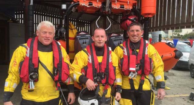 Chris Collins, Aodh O'Donnell and Martin Limrick of the Union Hall lifeboat crew