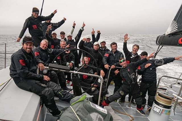 Jim and Kristy Clark’s world-beating crew sets new monohull transatlantic record of 5 days, 14 hours, 21 minutes 25 seconds *