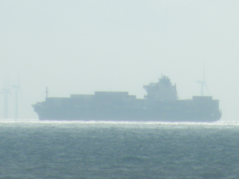 A containership in UK waters 
