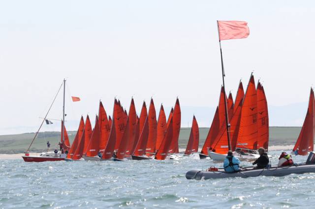 One of Tuesday's starts for the 43-boat Squib fleet