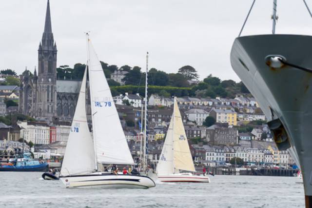 Yachts competing off Cobh in Cork Harbour in the annual Cobh to Blackrock Race