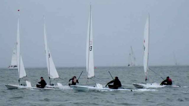  Howth Yacht Club Laser sailors found themselves having to contend with fog