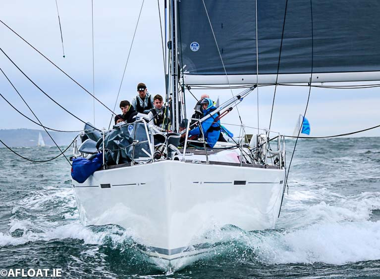 Denis &amp; Annamarie Murphy&#039;s Grand Soleil 40 Nieulargo (Royal Cork YC) racing off Dublin Bay, which this weekend sees her start as one of the favourites in the 270-mile Fastnet 450 Race.