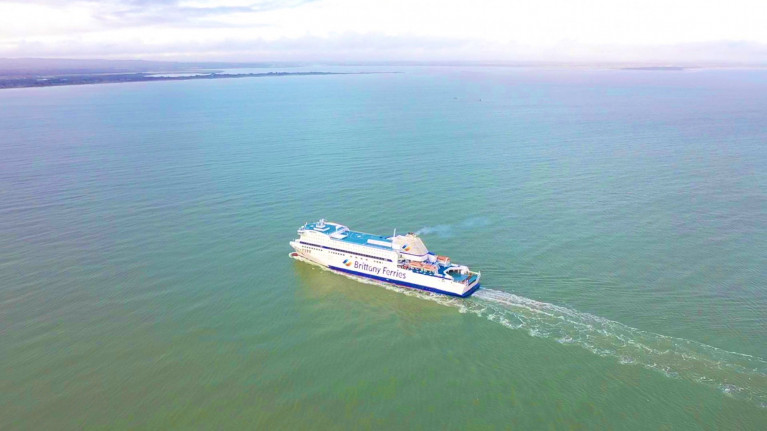Armorique on a repositioning voyage when approaching Rosslare Europort with Wexford Bay, where the ferry this afternoon completed Brittany Ferries a new four freight route rotation on Ireland-France links. 