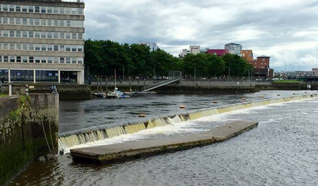 A damaged breakwater in Limerick